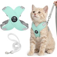 Reflective Cat Harness and Leash Set Adjustable No Escape Kitten Vest Harness Breathable Walking Chest Strap for Indoor Outdoor