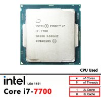 Intel Core i7 7700 i7-7700 Used 3.6 GHz Quad-Core Eight-Thread CPU processor 8M 65W LGA 1151