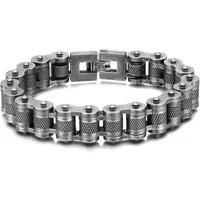 AliExpress NONE Retro Biker Chain Bracelet Mens Bracelet Link Chain Motorcycle Bicycle Style Bracelets Stainless Steel Bangles Jewelry