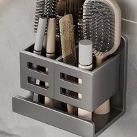 Hole-free Multifunctional Toothbrush Holder Bathroom Razor Hair Comb Toothbrush Storage Rack Wall-Mounted Bathroom Supplies
