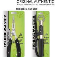 Stainless Steel Fishing Pliers and Fish Lip Gripper Set, Multi-Function Braid Line Cutter, Split Ring Opener & Hook Remover