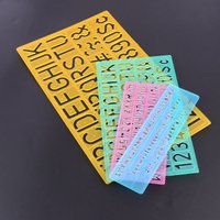 4pcs Alphabet Templates Rulers Colorful Plastic Hollow Letters Numbers Symbols Drawing Learning Tools Supplies