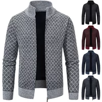 Veste multifonctionnelle tricotée pour homme 2026 à col montant et manches longues, avec doublure en velours pour l'automne et l'hiver – Tendance et Chaleur