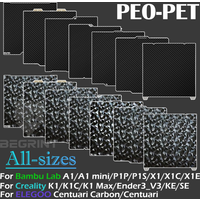 PEO PET Build Plate For 3D Printer Carbon fiber Bambu lab A1 X1 P1/Creality K1C Ender 3/Anycubic Kobra 3 Combo/Elegoo Heat Bed