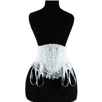 Vintage Fashion Lace Decoration Underbust Corset Belts Women Lace Up Waist Trainer Shaper Slimming Bustiers Girdles Black White