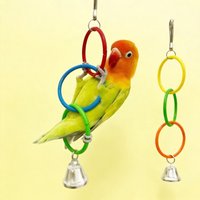 3Pc Parrot Swing Toy Bird Cage Toys with Bell Sound Colorful Climbing Ring for Lovebirds Color Ring Grinder Nibble Bird Toy Cage