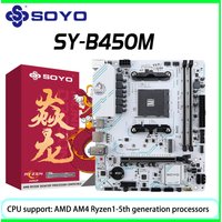 SOYO AMD B450M Game Motherboard DDR4 Memory AM4 Mainboard M.2 NVME Desktop Computer components Supports CPU AMD AM4 Ryzen 5600