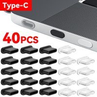 40-1PCS Type-C Dust Plugs Charging Port Protector Dustplug Universal Stopper Caps Silicone Anti-dust Cover for Mobile Phone IPad
