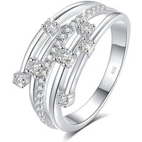 Szjinao Brand Trendy Moissanite Ring Eternity Wedding Band Solid 925 Silver Rings For Women Jewelry Engagement Gift Dropship