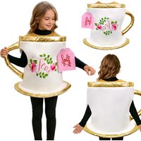 Fantasia Funny Tea Pot Cosplay Teas Cup Youth Clothing Stage Disfraz Costume Teen 6 to 14 Years Halloween Carnival Party Clothes