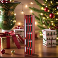 Christmas Countdown Calendar Model with 24 Small Book Bookshelf Ornament (Red)