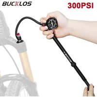 AliExpress BUCKLOS Bicycle Pump 300psi Air Fork Rear Shock Inflator High-pressure Portable Manual Air Pump with Gauge MTB Road Bike Tool