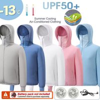 CHRLCK Portable Air Conditioner Jacket USB Fan Cooling Coat Outdoor Work Construction Fishing Lightweight Sun protection Jacket
