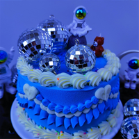 54 Pcs Disco Ball, Hanging Disco Ball Decor Mini Silver Disco Ball Cake Topper Mirror Ball Decorations Wedding Christmas