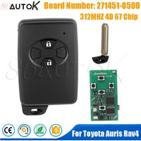 86AUTOK - Remote Car Smart Key For Toyota Auris Rav4 2006-2011 312MHZ 4D 67 Chip Car Key 2 Buttons 271451-0500 2714510500