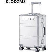 KLQDZMS 20"24"28 Inch High Quality Luggage All Aluminum Magnesium Alloy Boarding Box Large Capacity Trolley Case Cabin Suitcase