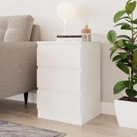 62cm Tall 3-Drawer Bedroom Storage Cabinet with Metal Glides - White (Bedroom, Living Room, Office, Hallway)