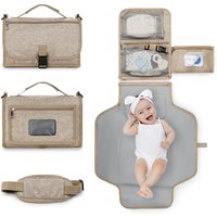 3 in 1 Diaper Changing Pad Portable Baby Changing Pad with Pockets Waterproof Travel Diaper Changing Hand Folding Diaper Bag
