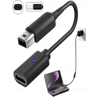 For Nintendo NDSi 2DS 3DS 3DSLL 3DSXL USB Type-C Charging Cable Adapter with LED Convert Power Supply Wire Cord Accessories