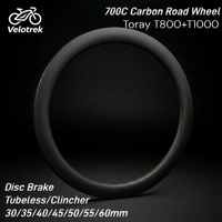 Super Light 700C 28mm 30mm Wide road Disc Carbon Rims Tubeless Disc Brake Rims 30 35 40 45 50 55 60mm Depth Carbon Road Wheel