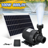 100W 800L/H Solar Panel Power Bank WaterPump Set Ultra-quiet Submersible Water Pump Motory Fish Pond Garden Fountain Decoration