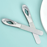 Stainless Steel Nail Files Double Sided Nail Files Anti-slip Handle Grit Diamond Fingernail File Easily Emery Boards