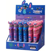 1 piece of Disney Stitch ballpoint pen, 10 color marker pen, color pen, cartoon pen, student multifunctional color marker pen