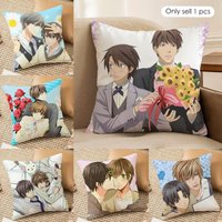 Anime S-Sekaiichi Hatsukoi Kissenbezug, seidiger, kurzer Plüsch, unsichtbarer Reißverschluss, staubdicht, Sofakissenbezug für Heimdekoration