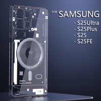 For Samsung Galaxy S25 Ultra Magsafe Case S24 S23 FE S26 S22 Note20 Ultra Plus Magnetic Unique Relief Design Soft Phone Cover