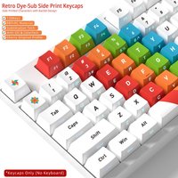 Cherry Height Retro Rainbow Keycaps for Mechanical Keyboard Replacement DIY Russian English Arabic Language Print PBT Keys