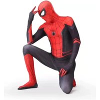 Spider-Man Far From Home Cosplay Costume Red Black Zentai Bodysuit Superhero Tight Suit for Halloween Carnival Party