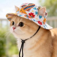 Exposed Breathable Dog Fisherman Hat Ear Adjustable Pet Hat Fashion Dog Sunscreen Hat for Beach Activities