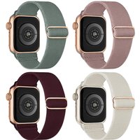 4 Packs Sport Watch Bands Compatible with Apple Watch Ultra 42/44/45/49mm38/40/41mm, Nylon Strap for IWatch Series8/7/6/5/4/3/SE