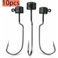 10PCS/LOT 3.5G 5G 7G Barbed Jig Head Worm Soft Bait Lead Head Hook High Carbon Steel For Carp Bass Fishing Lures