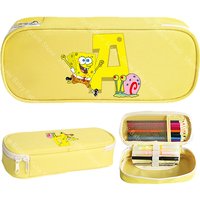 Spongebobs 20.5CM Pencil Box for Boys Girls Stationery Oxford Cloth Penbag Pencilcase Cartoon Letter Anime Student Supplies Gift