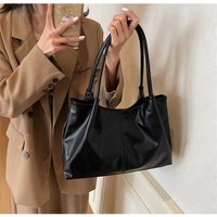 Fashion Women's Bag Large Capacity Tote Daily Commute Women's Shoulder Bag Black Soft PU Leather Handbag Shopping