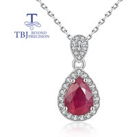 Exquiste silver ruby pendant necklace small elegant designs S925 silver natural gemstones fine jewelry for women daily wear