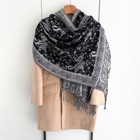 Brand Autumn Pashmina Shawl Lady Wrap Headscarf Warm Winter Muslim Scarves Design Print Female Foulard Cotton Stoles Scarf
