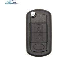 BEST KEY Replacement Shell Folding Flip Remote Key Case Fob 3 Button for LAND ROVER Range Rover Sport LR3 Discovery