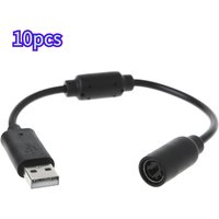 10pcs USB Breakaway Adapter Cable for Xbox 360 Wired Controllers Game Player Convert Line Replacement Cord 26cm for Xbox 360