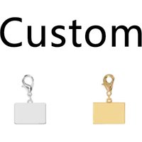 Customized 10mm width National Country Flags Charms Stainless Steel Charms for DIY Making Necklace Bagchain Keychain