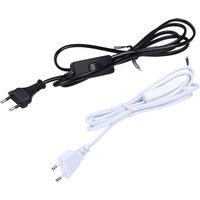 DX62 6FT/1.8M EU Plug LED Tube Power Extension Cable Desk Lamp Power Cord with On/Off Switch LED Light Fixture Cable Wire