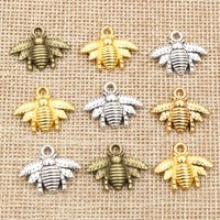 30pcs Bee Charms 20x16mm Tibetan Silver Plated Bronze Gold Pendants Antique Jewelry Making DIY Handmade Craft