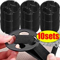 10 Sets Car Seat Cover Fixing Clips Plum Plate Chucks Metal Hooks Auto Cushion Fastener Retainer Anti Slip Installation Car Part
