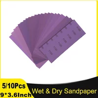 Wet Dry Sandpaper 9 X 3.6-Inch Sanding Sheet 60 To 10000 Grit for Automotive Wood Metal Furniture Polishing Finishing 5/10 Piece