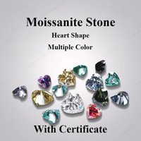 Moissanite Stone Heart Shape Multiple Color Gemstone for Advanced Jewelry Making Materials Pass Diamond Tester with Certificate