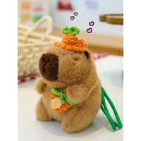13cm Capybara Plush Toy Pendant Kapibala Anime Fluffty Doll Toys Cute Capybara With Knitted hat fence Doll Kids Birthday Gift