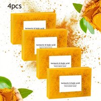 Block packed turmeric and citric acid soap, rich in shea butter and turmeric, gentle for cleansing, bathing, hand washing