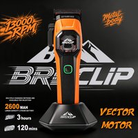 BRDCLIP New Professional Cordless Hair Clipper 13000RPM Vector Motor Smart Speed Control Patented U Shaped Blade Barber 2601