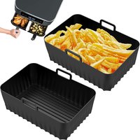 Air Fryer Silicone Basket Pot For Ninja AF400EU Rectangle Non-stick Airfryer Baking Liners Mat Reusable Oven Cooking Tray Mold